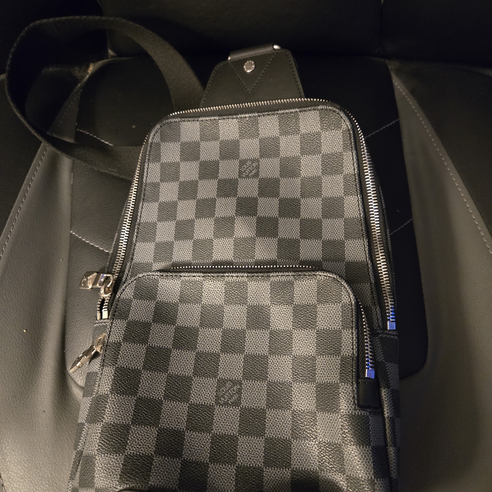 Checkered Black Men's Bag